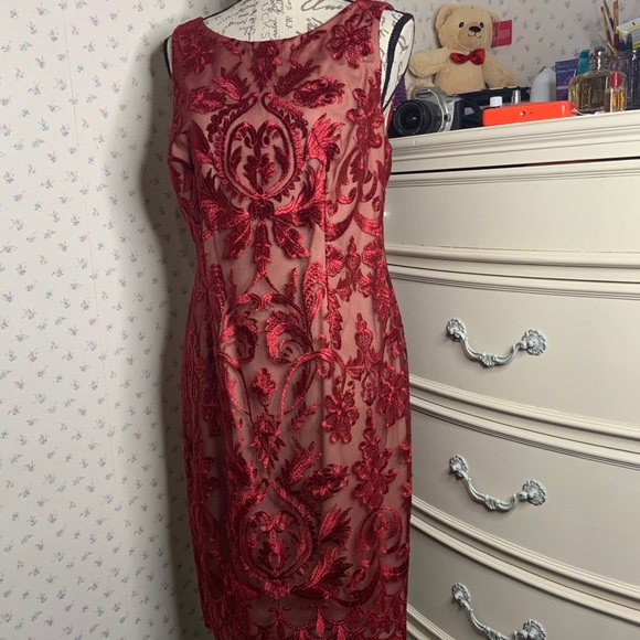 Calvin Klein Sleeveless Lace Illusion Dress - Picture 5 of 10